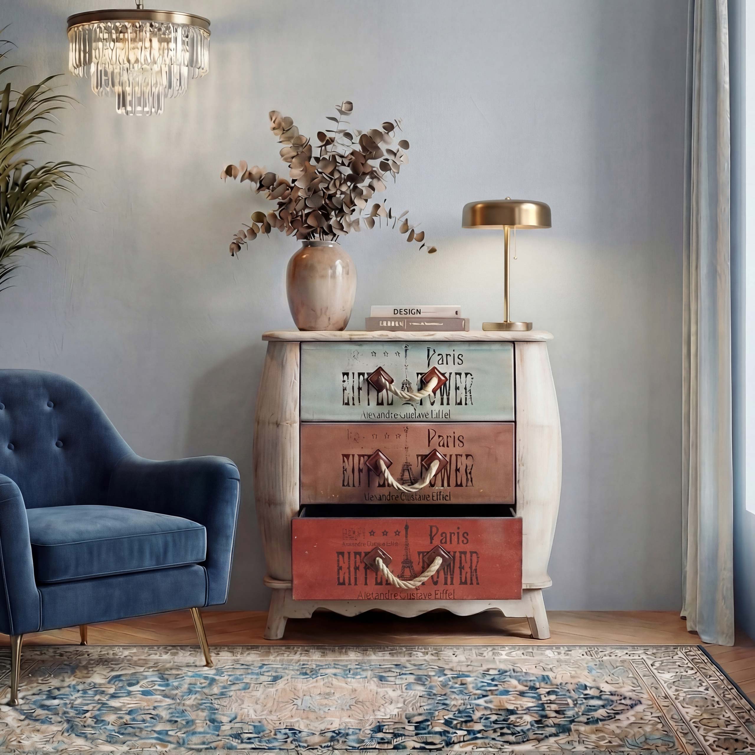 Kommode Leiria Schubladenkommode Schrank Shabby-Look, Vintage, 74x70x36cm