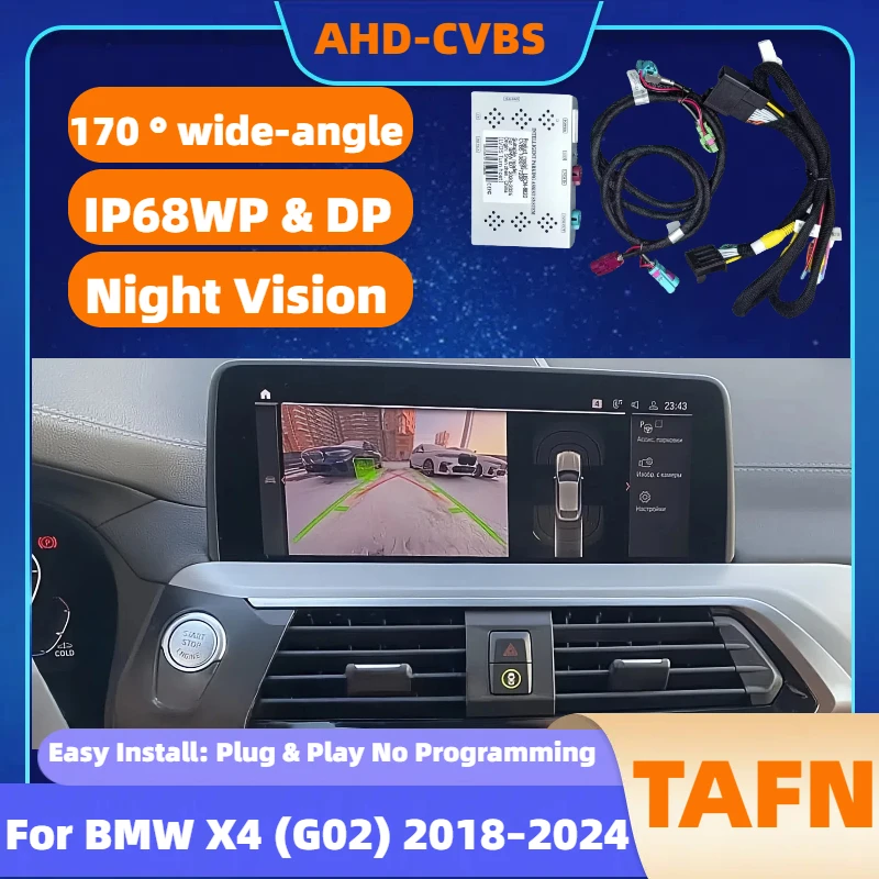Rückfahrkamera AHD Decoder für BMW X4 (G02) 2018–2024 MGU ID7 10.2/12.3 Bildschirm Original Reverse Cam Image