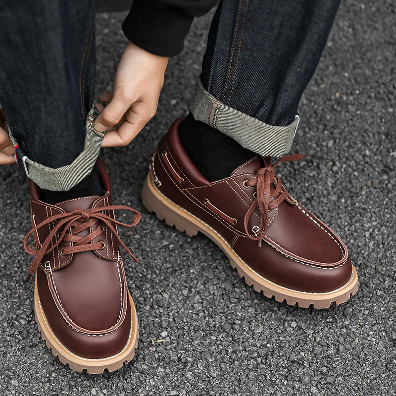 Herrenschuhe 2026 Frühjahr Neuheit Britische Retro-Lederschuhe Niedrige Business-Lederschuhe