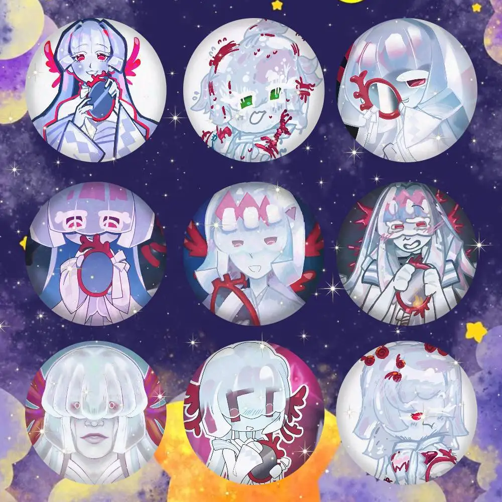 Agar Agar Cookie 75x75 25x25 mm Cartoon Runde Broschen auf Rucksack, Hemd, Accessoires, Schmuck, Abzeichen, Geschenk für Freunde Image