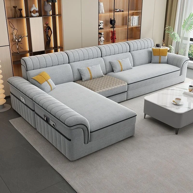 # @ 2025 Stoff-Wohnzimmer-Sofagarnitur Abnehmbare Waschbare Moderne Italienische Ecksofa L-Form Chaiselongue Luxus-Sofa Couch