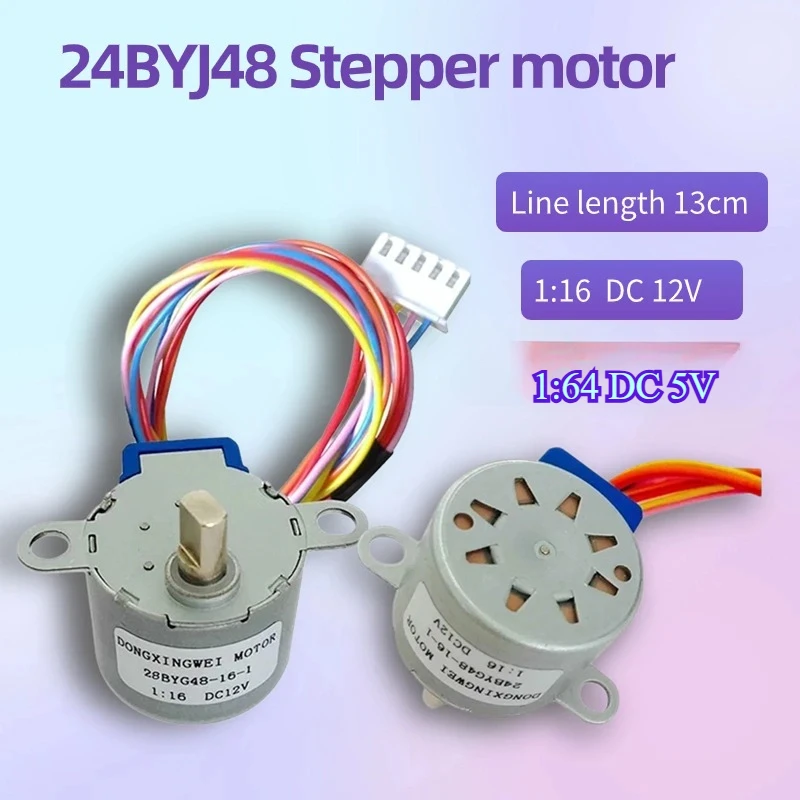 24BYG48 DC12V 16:1 DC 5V 64:1 CNC-Motor Reduzierender Schrittmotor 24BYG48 Schrittmotor Linie 13cm Image