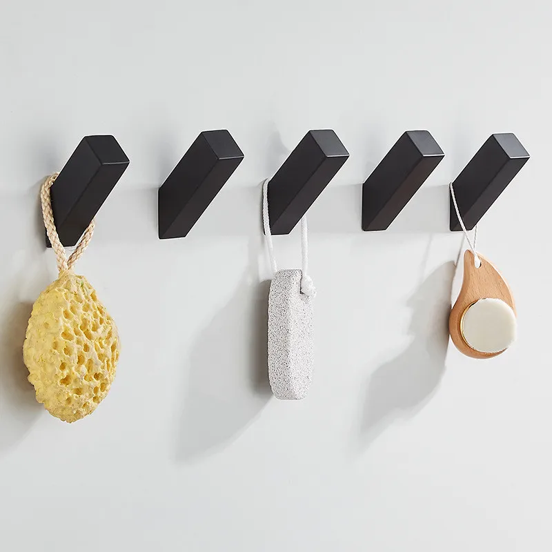 Schwarzer Haken für Küche, Badezimmer, Hängehaken, Kleiderhaken, Handtuchhaken, Kleidung, Kleiderhaken, Wandgarderobe