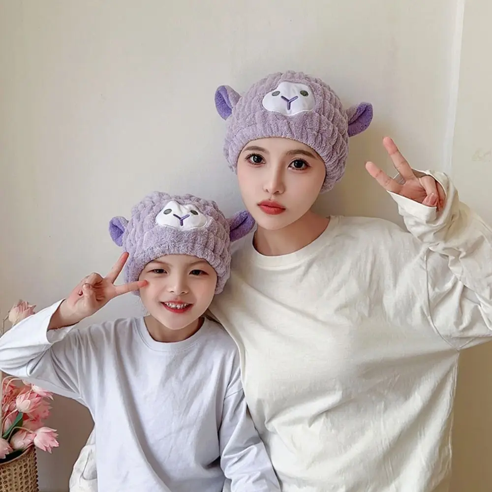 1PC Trockenes Haar Handtuch Mikrofaser Dicken Korallen Fleece Saugfähigen Schnell trocknend Kappe Turban Dusche Kappe Bad Hüte bad Zubehör Image