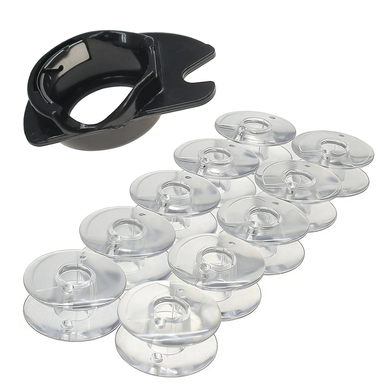 1 Stück Spulengehäuse # 421326 421325-002 mit 10 Stück Spulen # 172222P passend für Singer Apollo Klasse 66 Haushaltsnähmaschinen Zubehör Image