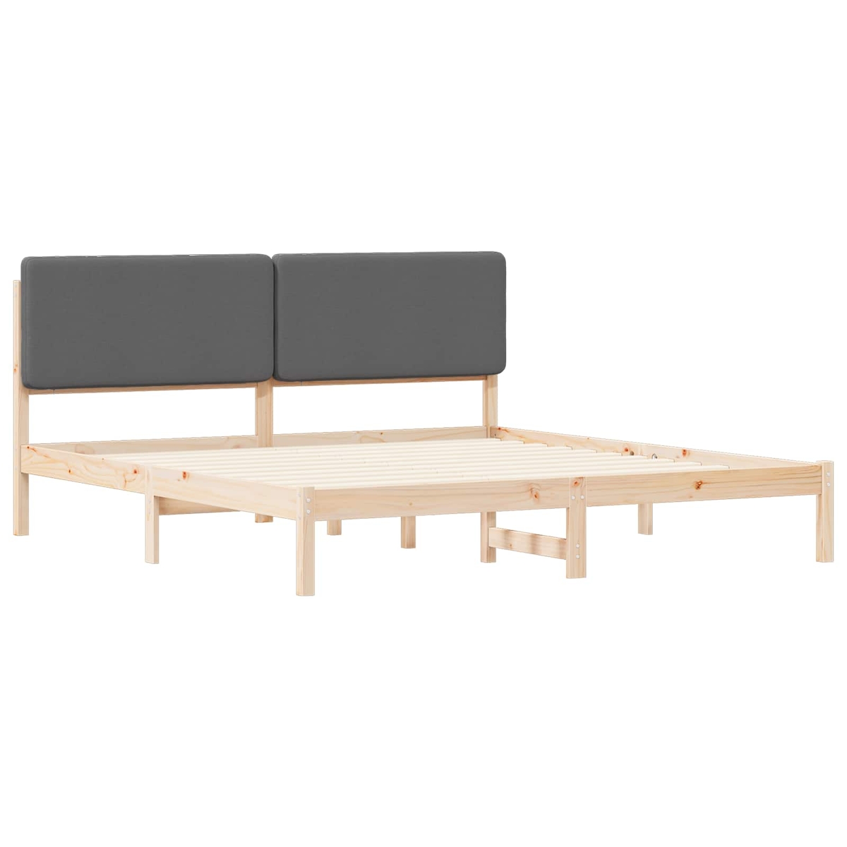 vidaXL Bettgestell mit gepolstertem Kopfteil Dunkelgrau 180 x 200 cm Image