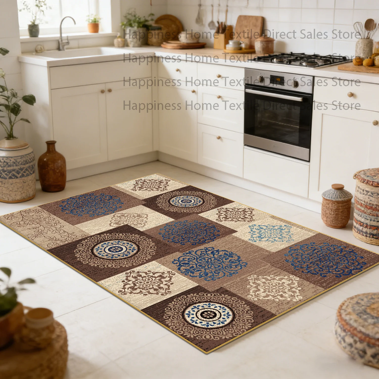 Chinese Style Luxury Kitchen Carpet Decoration Home Washable Non-slip Living Room Bedroom Rug Large Area Soft Plush Study Mat