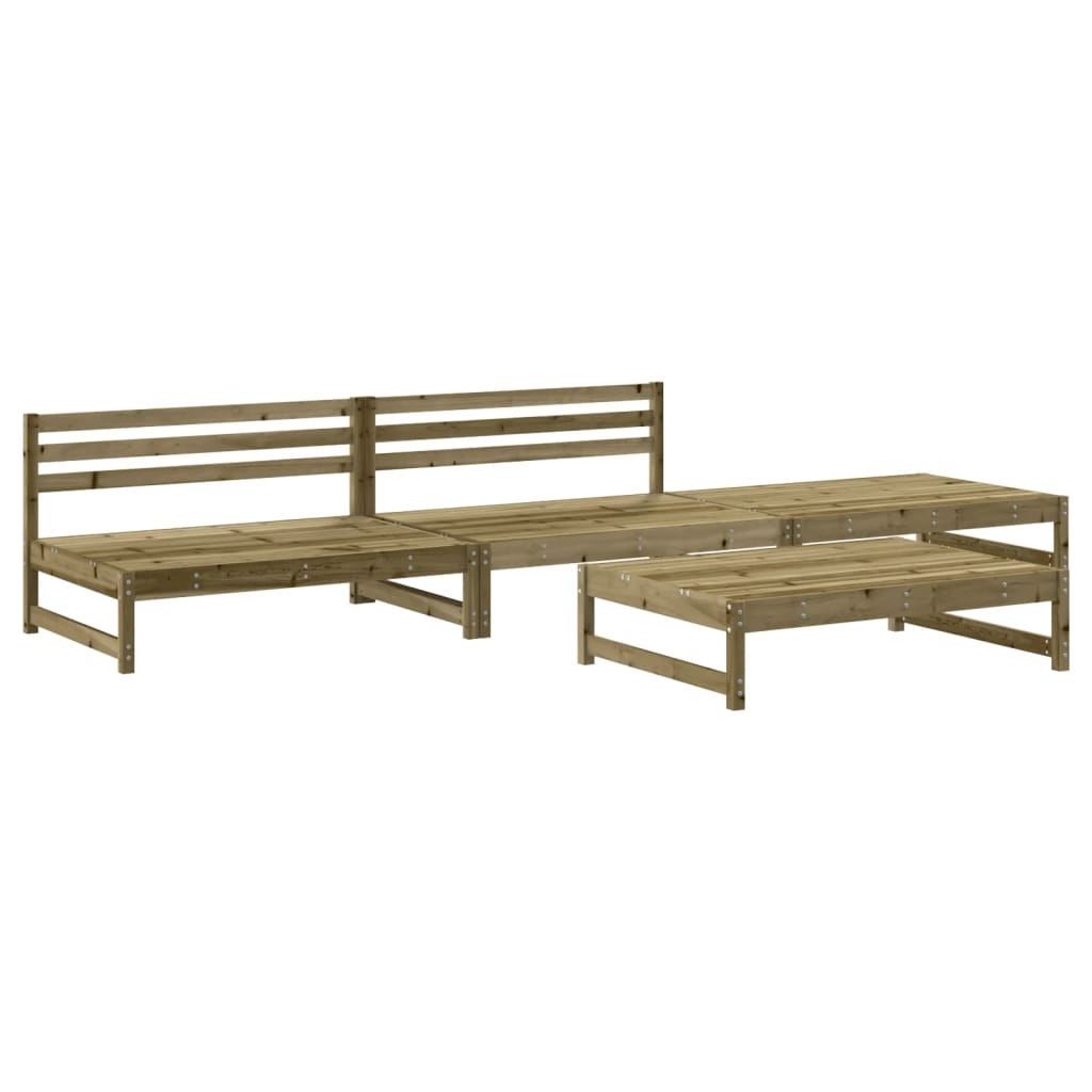 vidaXL 4-tlg. Garten-Lounge-Set Kiefernholz Imprägniert Image