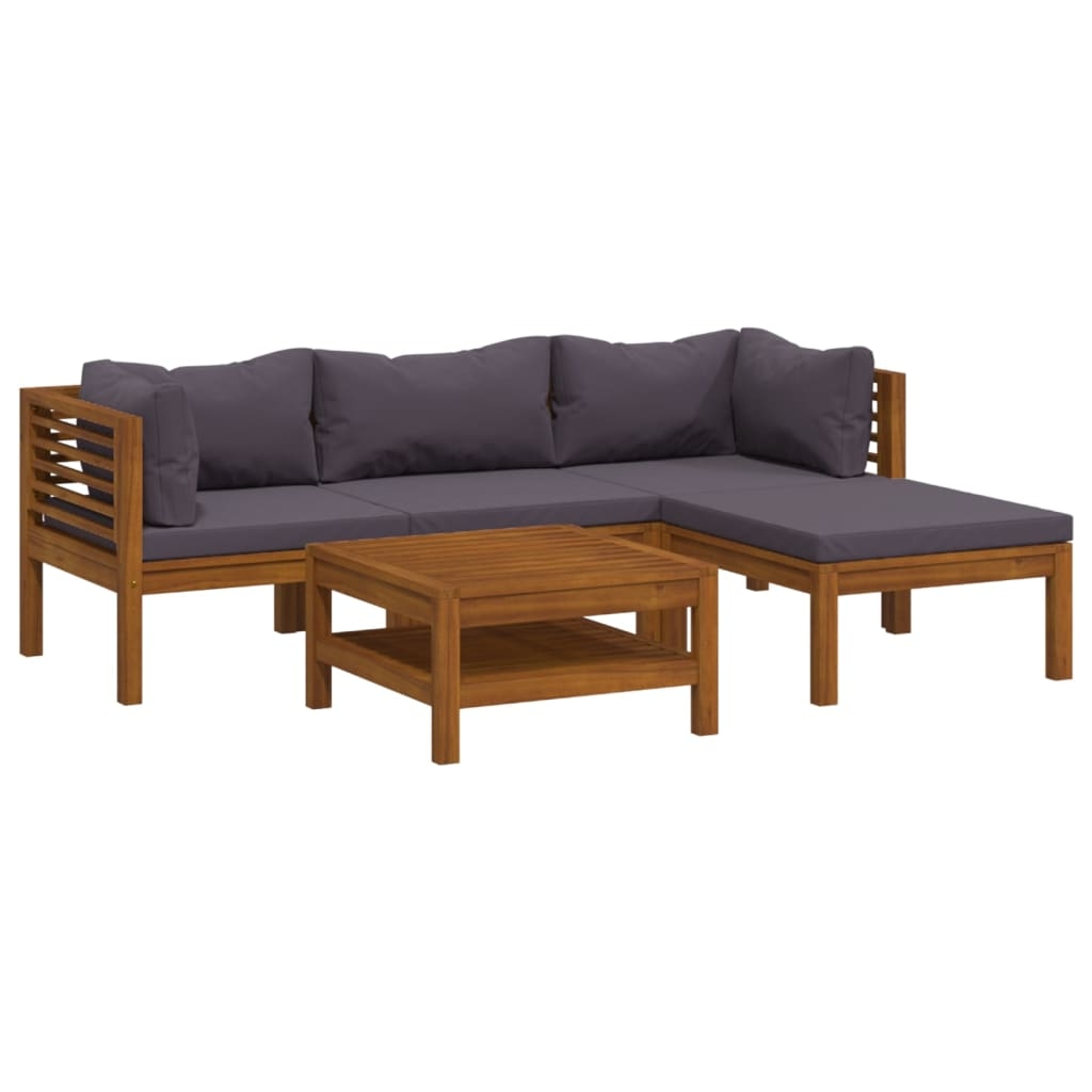 vidaXL 5-tlg. Garten-Lounge-Set mit Auflage Massivholz Akazie Image