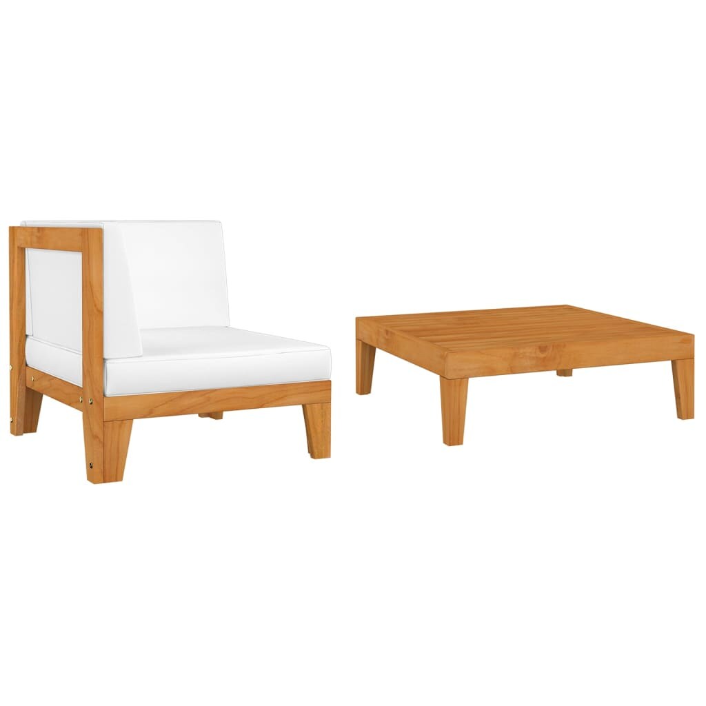 vidaXL 2-tlg. Garten-Lounge-Set mit Auflagen Massivholz Akazie Image