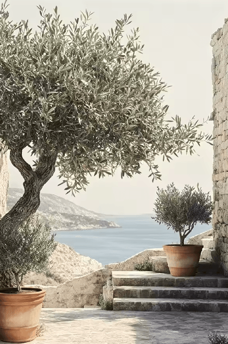Retro Olive Tree & Lemon Canvas Poster Vintage Botanical Kitchen & Home Wall Art 2507291236 70x100cm