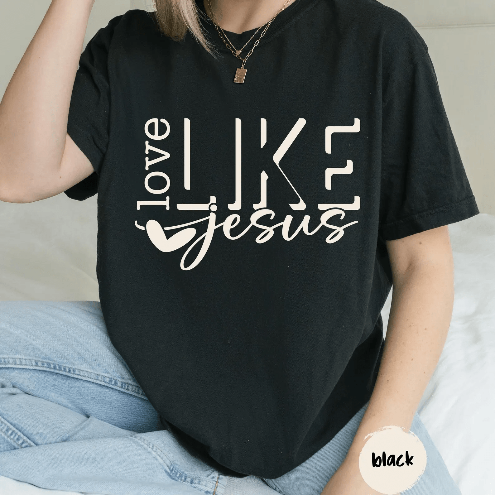 Love Like Jesus Shirt Comfort Colors Christian Tee Faith Religious Gift For Women mustard s sweatshirt