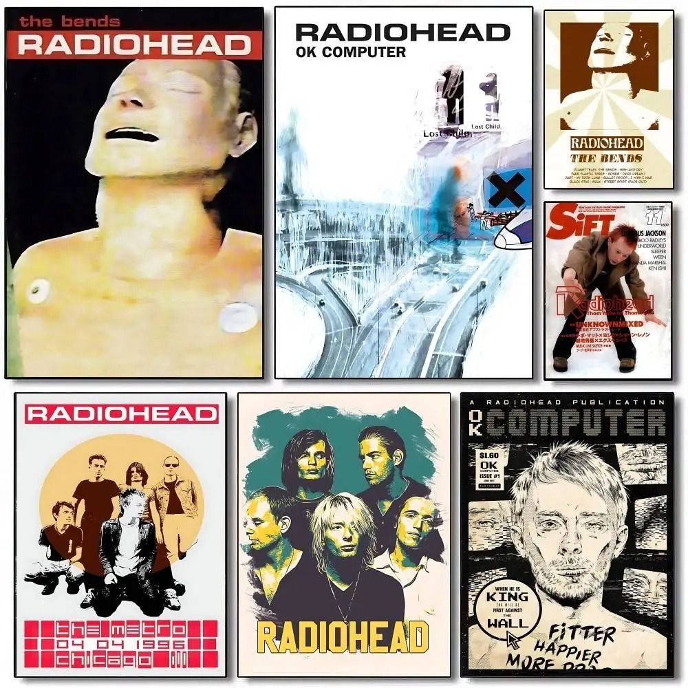 Radiohead Classic Rock Band Poster | Vintage Alternative Indie Wall Art | High Definition Retro Music Room Decor 13 42 X 30 Cm No Frame
