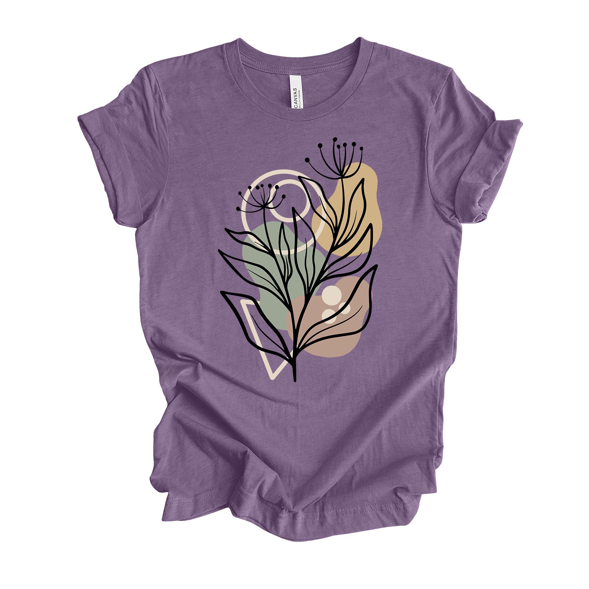 Abstract Floral Tee Modern Botanical Bella Canvas Shirt maroon 2xl sweatshirt