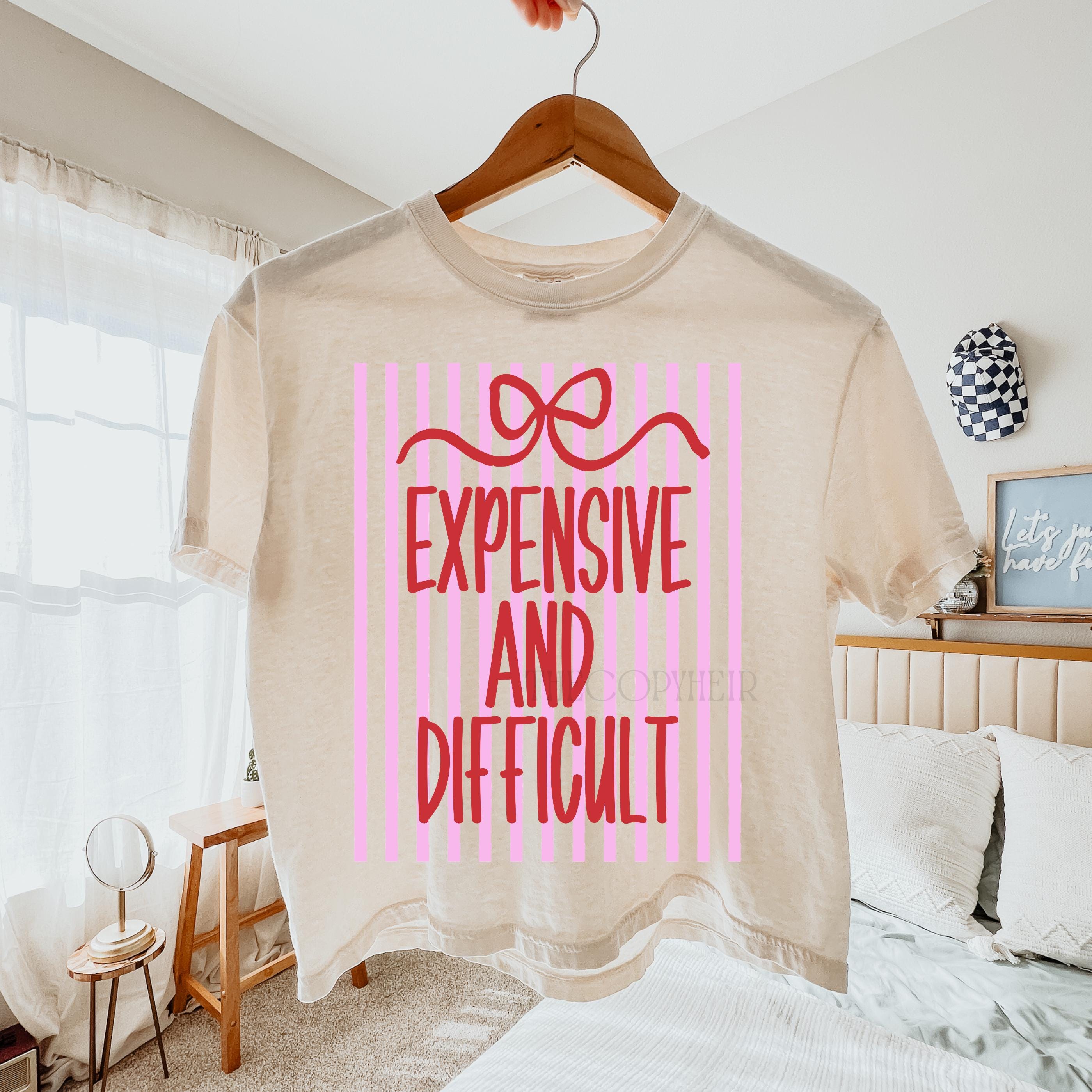 Expensive & Difficult T Shirt Preppy Coquette Striped Tee peach m sweatshirt