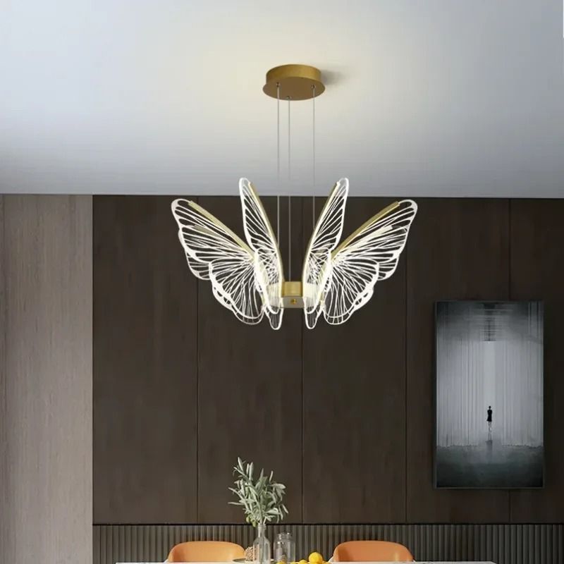 Butterfly Acrylic Chandelier Modern Minimalist LED Hanging Light 10 Heads white 110 240 V
