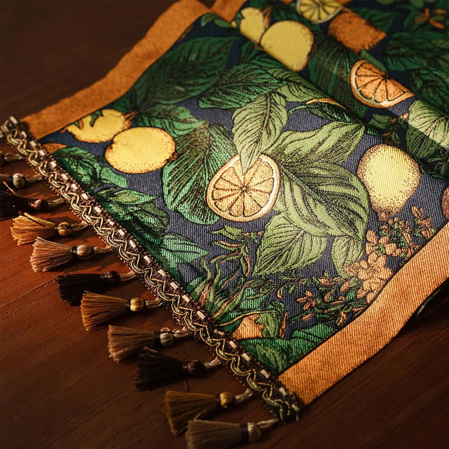 Farmhouse Lemon Floral Table Runner Fresh Decorative Table Accent For Kitchen & Dining 35x120cm 6