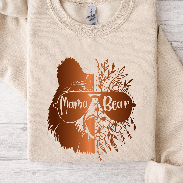 Mama Bear Floral Sweatshirt Cozy Mom Life Crewneck Gift black m t Shirt
