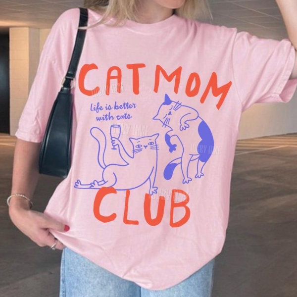 Cat Mom Club Shirt,Cat Mom Shirt, Cat Mama Tee, Gift For Cat Mom, Funny Cat Shirt, Cat Lover Shirt, New white s t Shirt