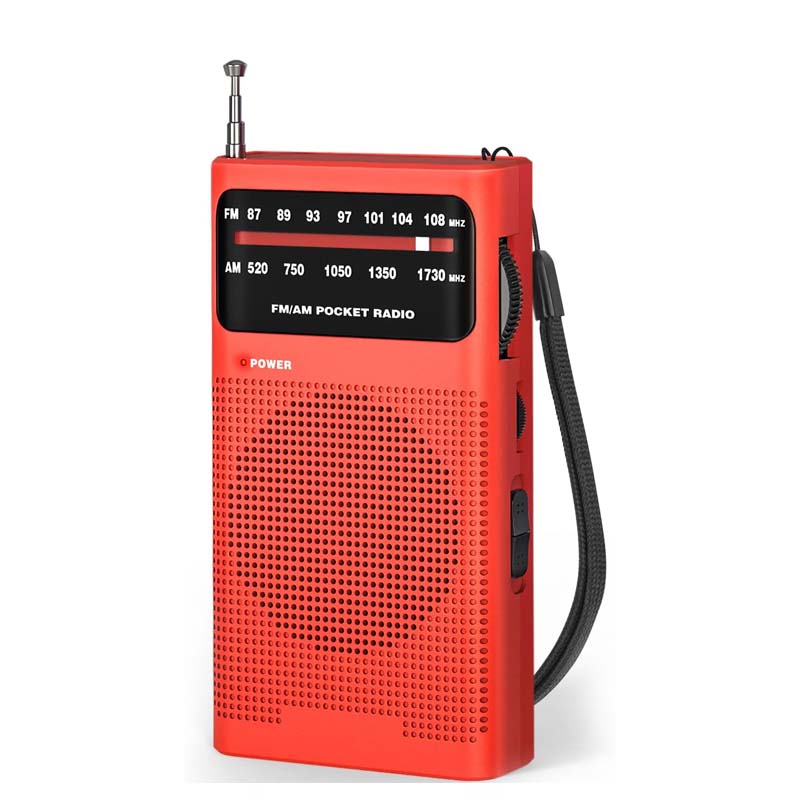 Portable AM FM Pocket Radio Battery Powered For Travel And Emergency Use black