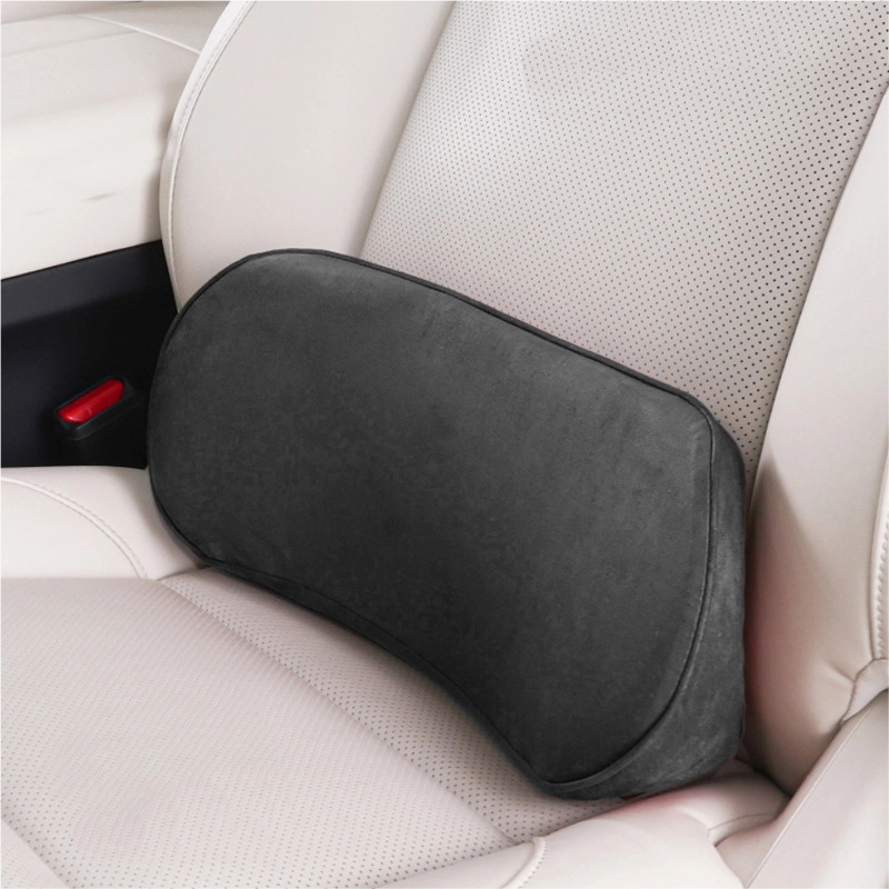 Car Memory Foam Lumbar Support Cushion Backrest For Driver & Travel Comfort black