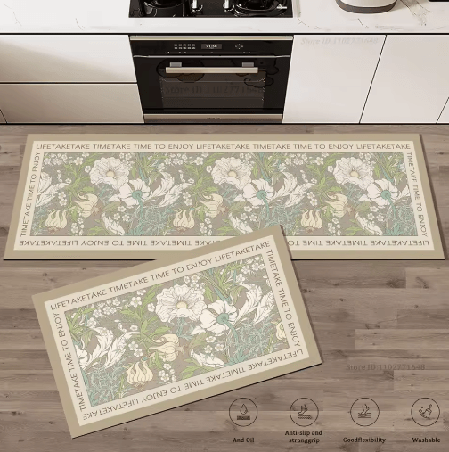 Floral Anti Fatigue Kitchen Rug Soft Non Slip Kitchen Mat For Comfort & Style ddb170 11 Style 40cmx60cm 1pc
