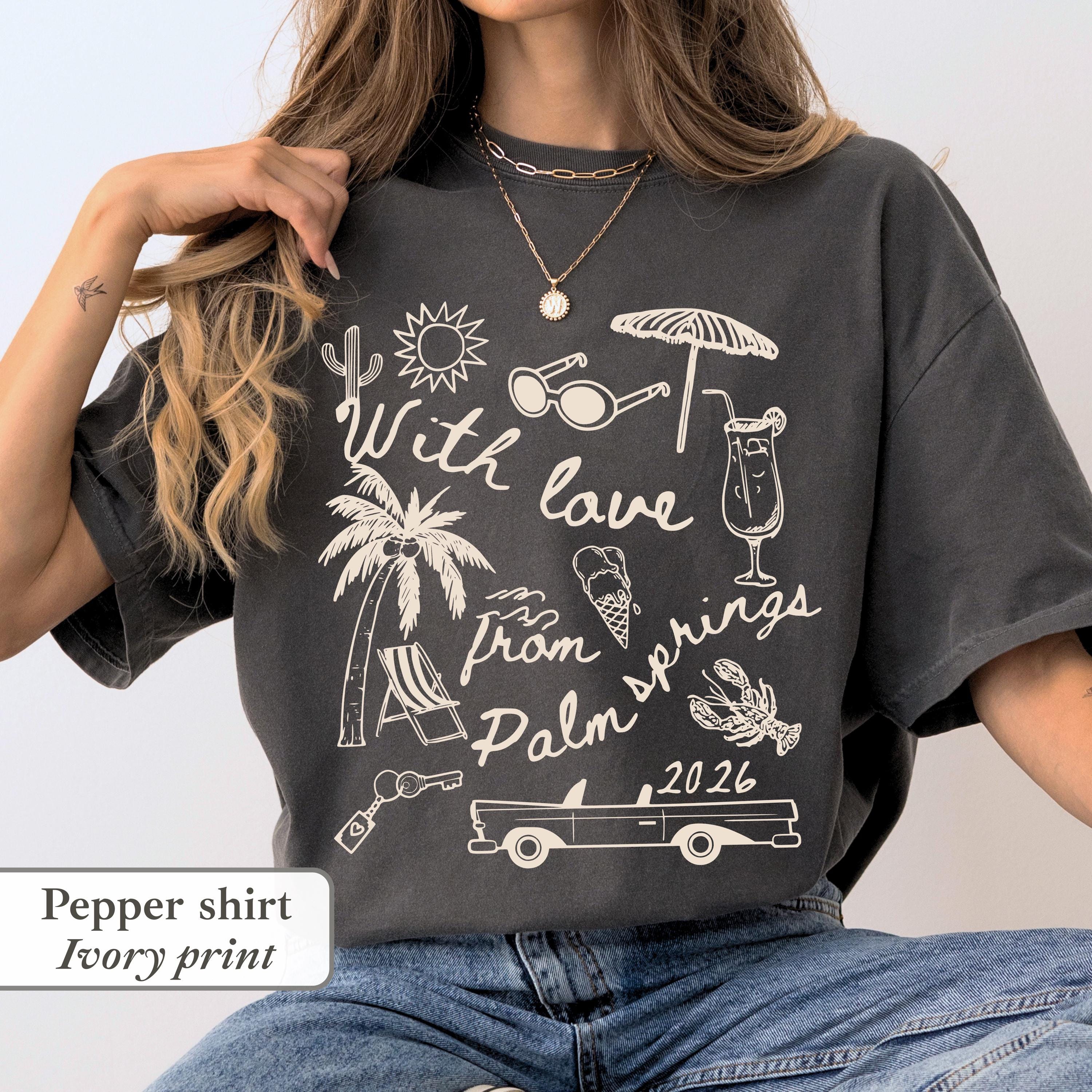 Girls Trip 2026 Shirt Palm Springs Vacation Bachelorette Trip Graphic Tee brown s t Shirt