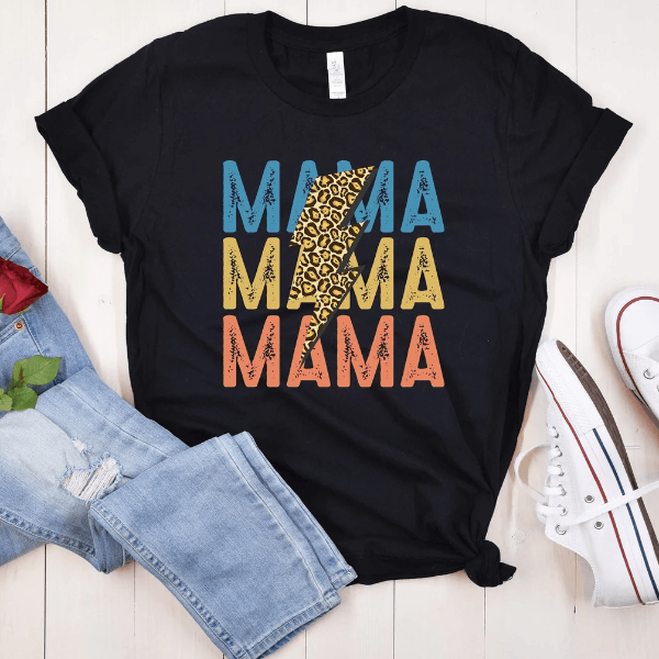 Leopard Mama Shirt Retro Vintage Mom Life Tee Cute Mothers Day Gift For Mom navy 2xl t Shirt