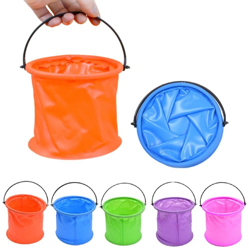 Portable Foldable Bucket Collapsible Water Bucket For Beach, Camping And Fishing 4pcs Random
