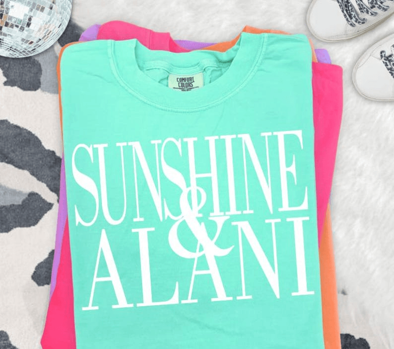Sunshine & Alani Shirt Summer Aesthetic Graphic Tee Beach Vibes Trendy Outfit brown m sweatshirt