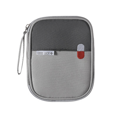 Large Capacity Waterproof Medicine Organizer Portable First Aid Kit Storage grey