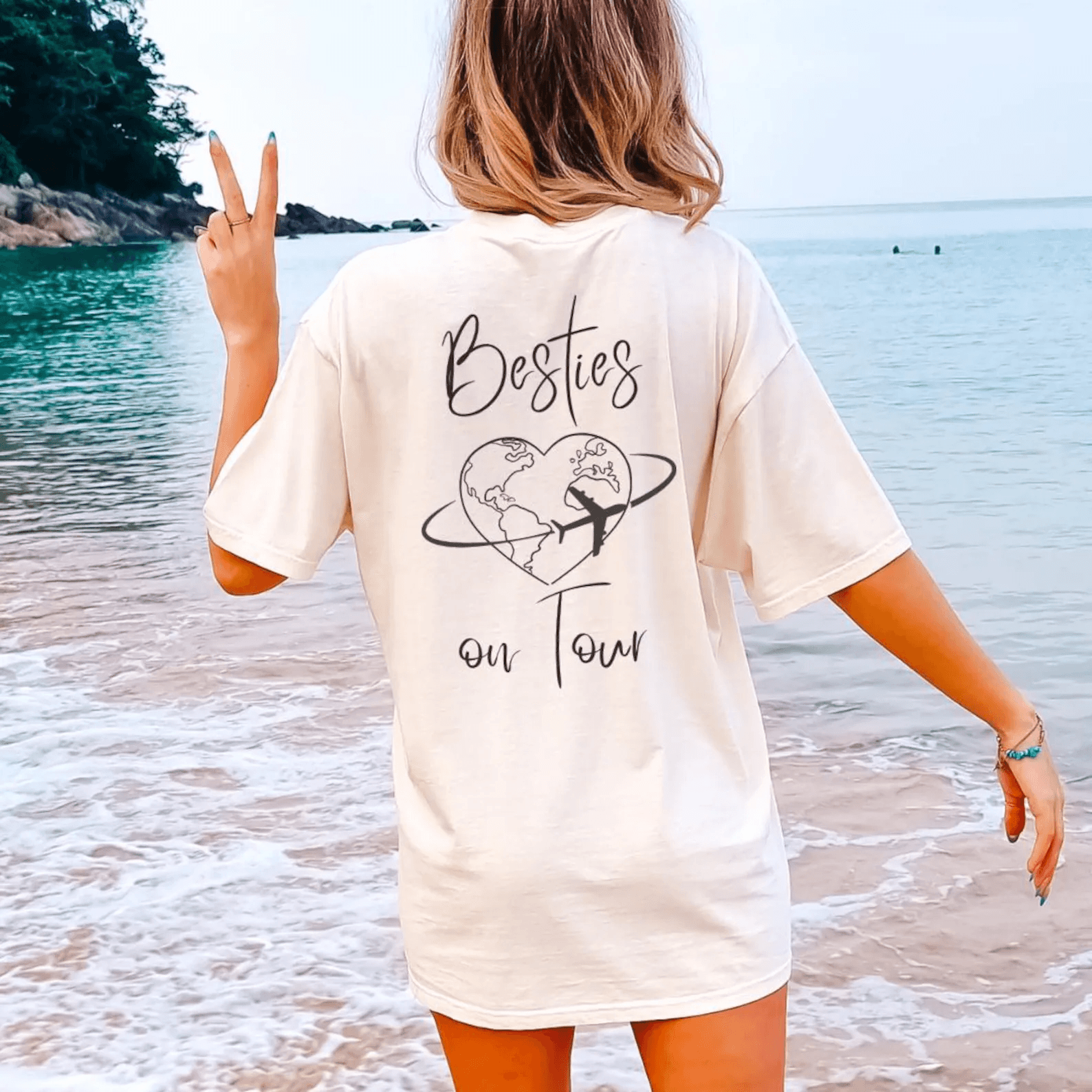 Besties On Tour Shirt Personalized Girls Trip Vacation Tee Custom Travel Shirt mustard 2xl sweatshirt