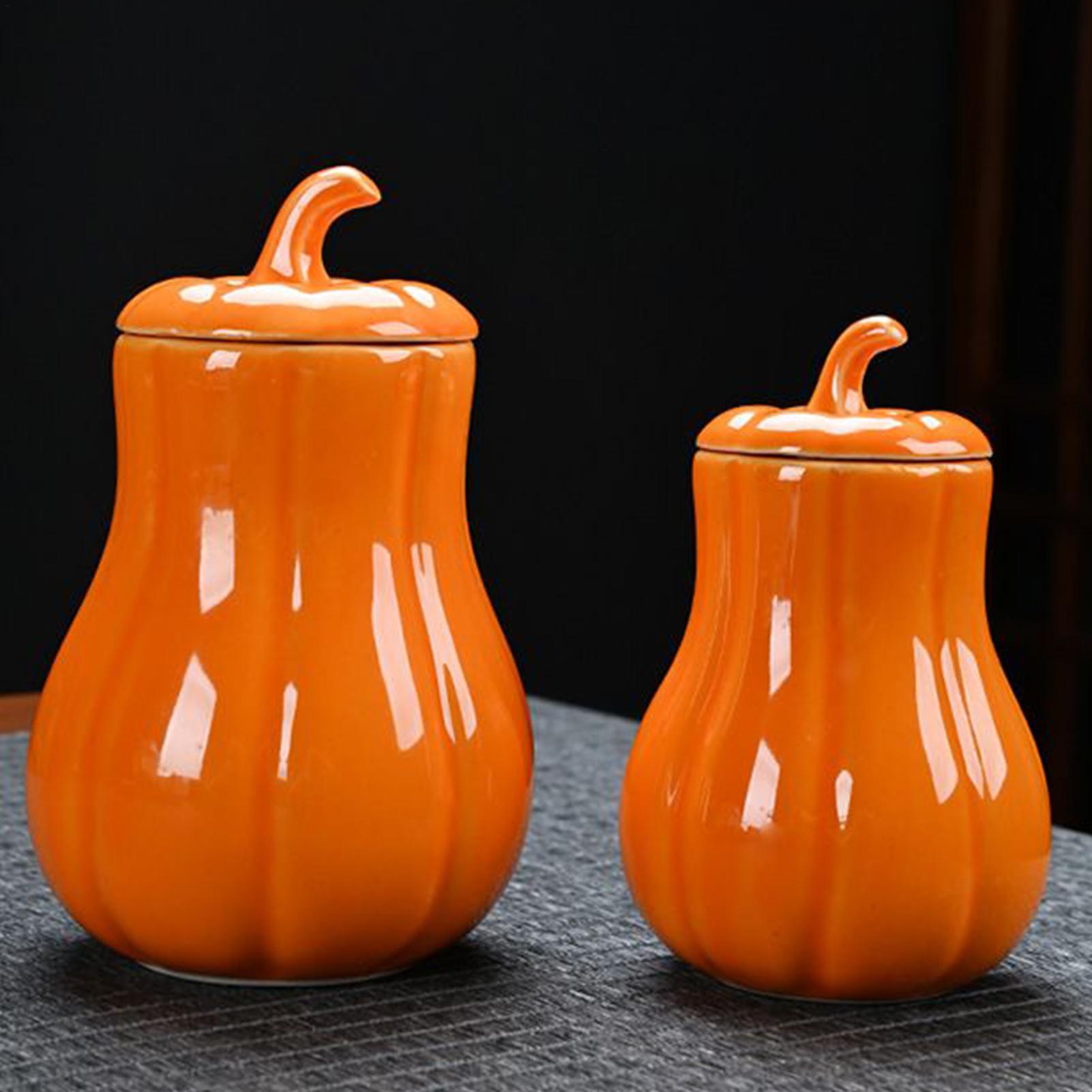Ceramic Pumpkin Jar Airtight Storage Canister For Fall Kitchen Decor s