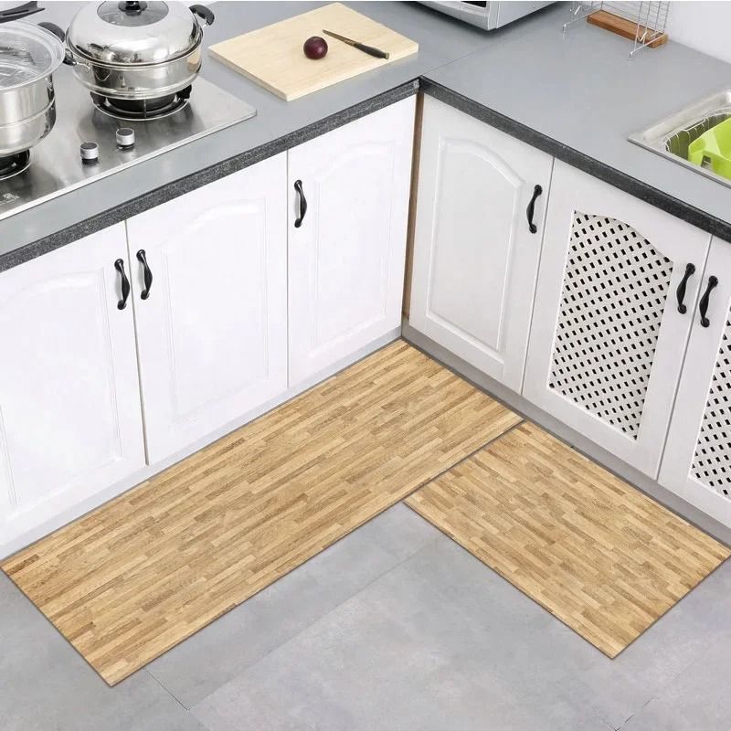 Modern Wood Grain Floor Mat Non Slip Kitchen Bathroom Entrance Rug 10 40x60 Cm