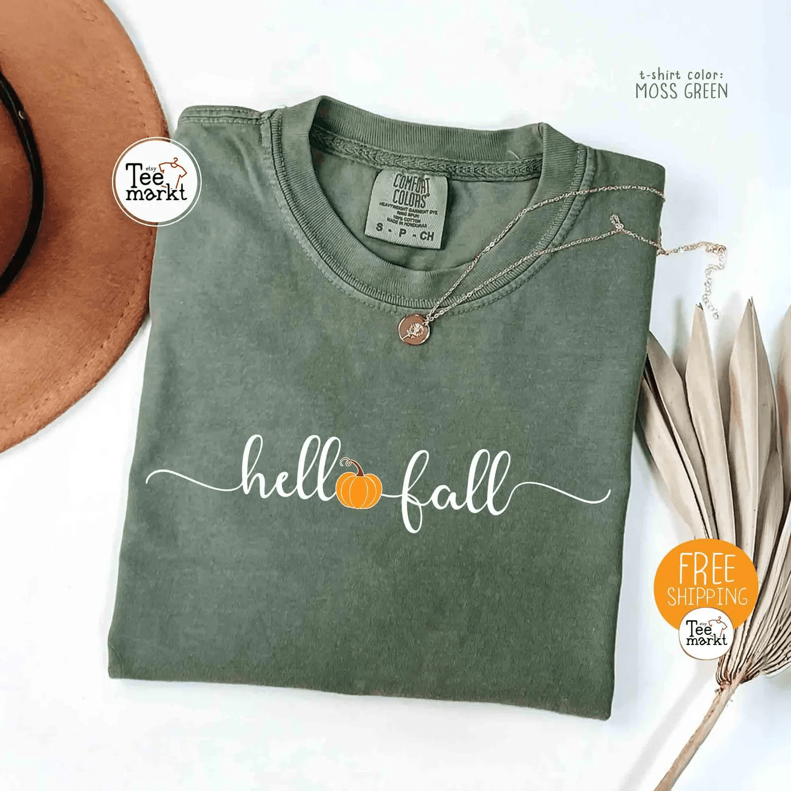 Hello Fall Pumpkin Shirt Comfort Colors Tee Minimalist Autumn Shirt Women red l t Shirt