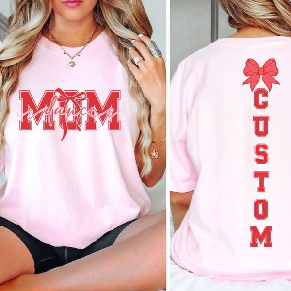 Custom Dance Mom Shirt, Comfort Colors Personalized Mom Ballet Shirt, Dance Mama Gift Tee, Dance Mom Bow Shirt butter l sweatshirt
