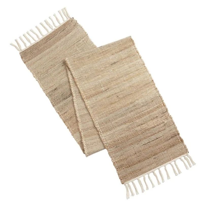 Natural Jute Table Runner With Tassels Rustic Farmhouse Table Decor 30x500 Cm