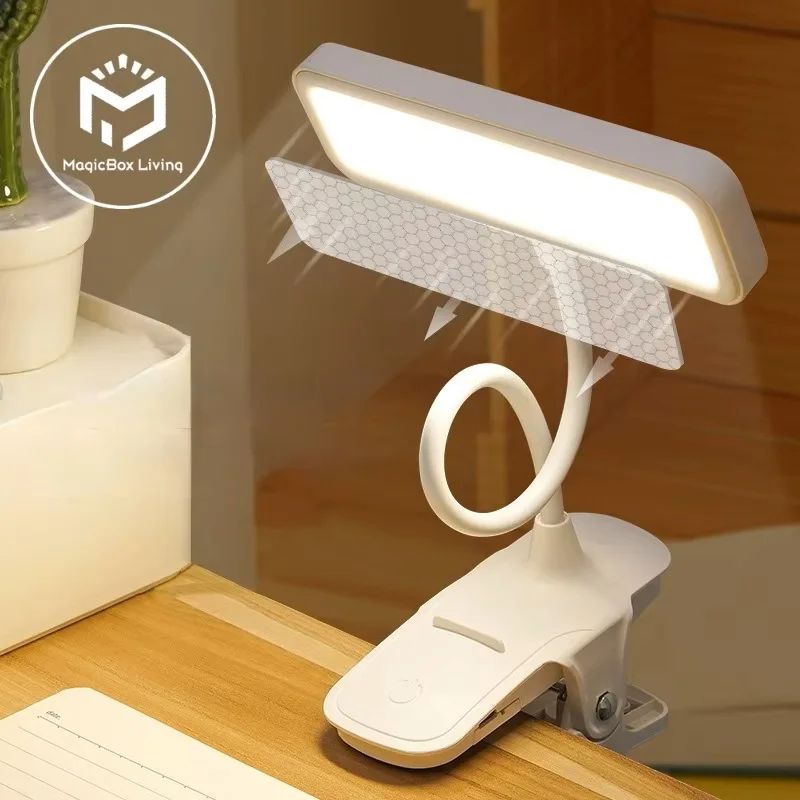 Rechargeable LED Clip Desk Lamp Flexible Reading Light With Eye Protection Rechargeable LED Clip Desk Lamp Flexible Reading Light With Eye Protection