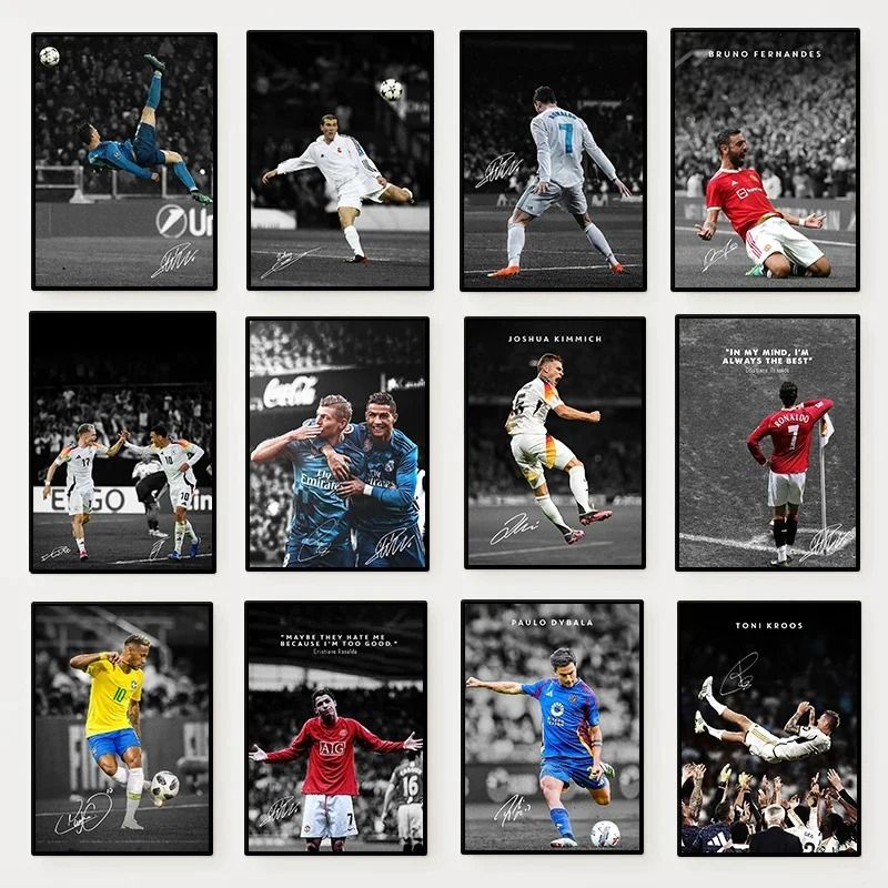 Modern Soccer Player Canvas Wall Art Football Poster For Room Decor 14 40x60 Cm