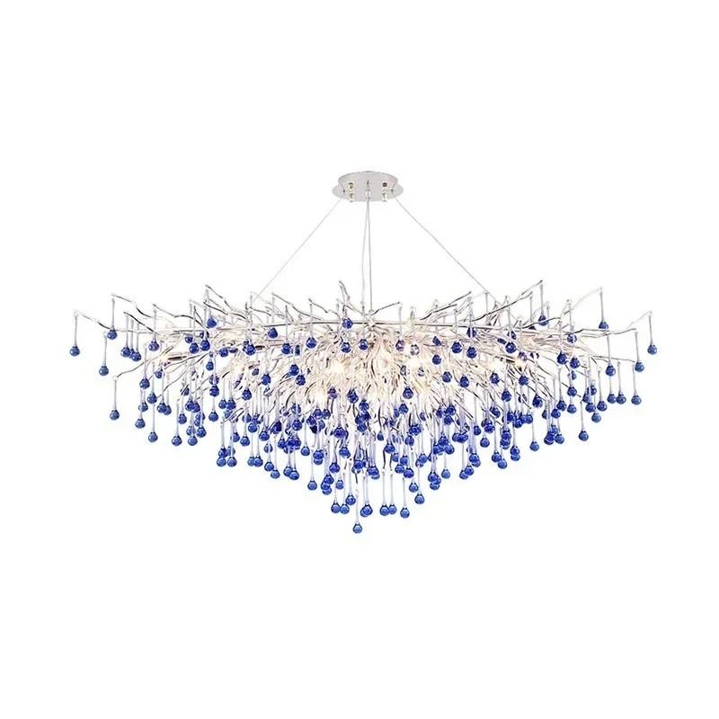 Luxury Modern Branch Crystal Chandelier Teardrop Ceiling Light For Dining And Living Room pink 120 Cm neutral Light