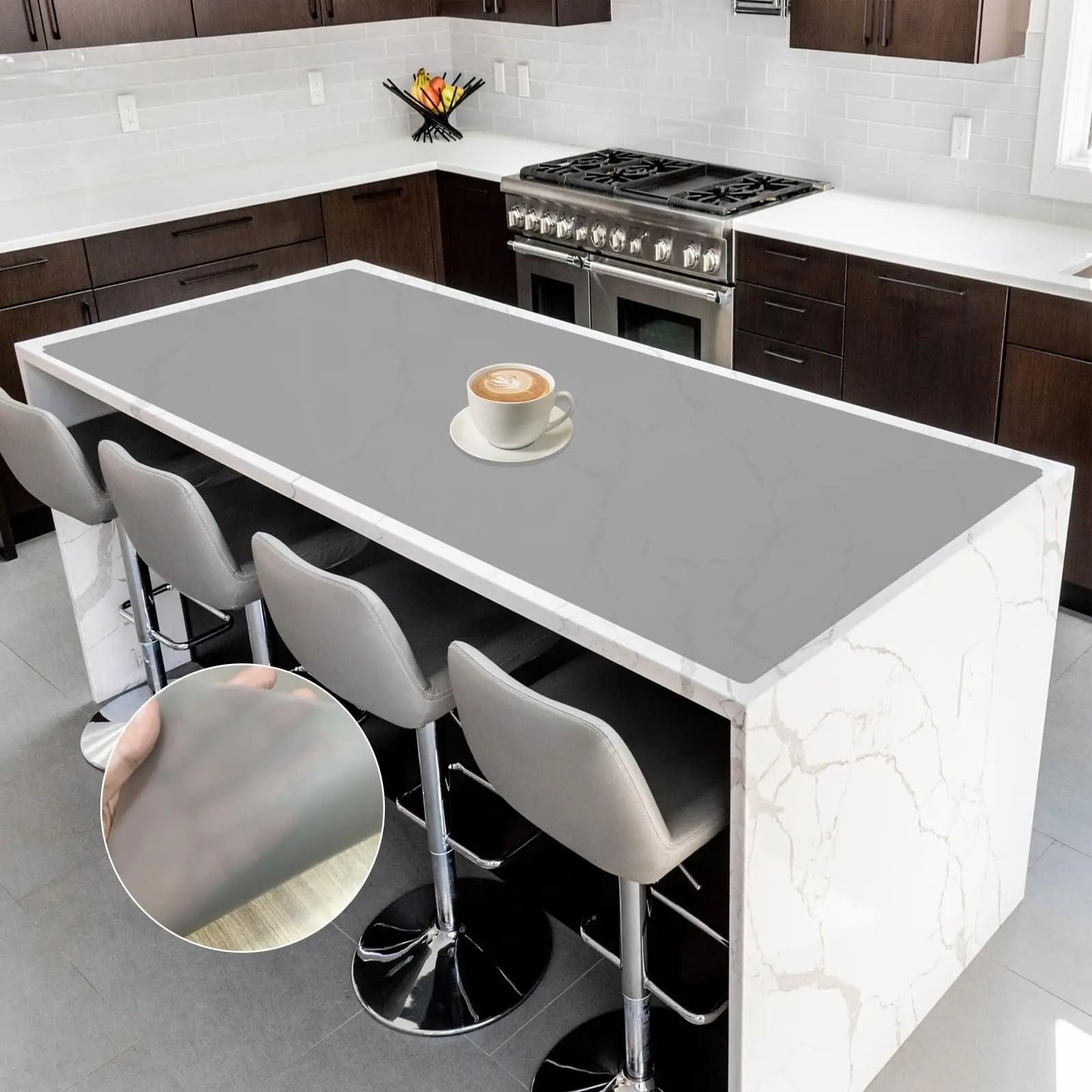 Large Kitchen Table Mat Heat Resistant Waterproof Oil Proof Countertop Protector green 500x1200mm