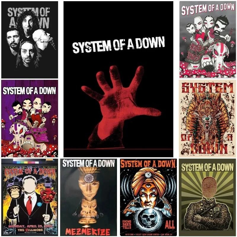 System Of A Down Heavy Metal Canvas Poster | Alt Rock Music Album Wall Art 30 X 42 Cm Unframed 1