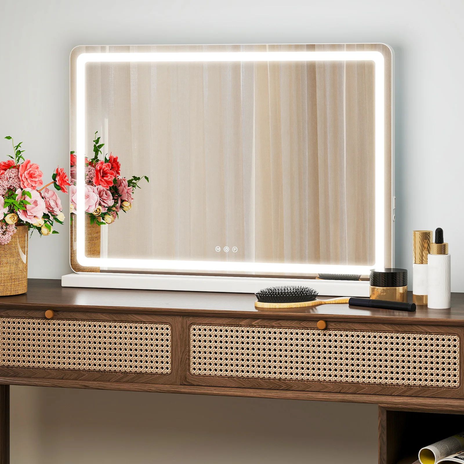 Smart LED Vanity Mirror With Lights Dimmable 3 Color Modes & Memory Function 17l X 13w