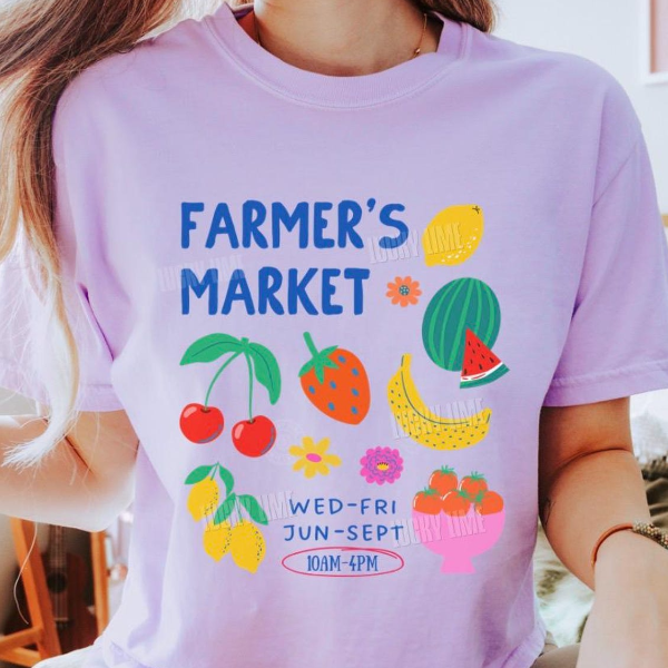 Farmers Market Cropped Shirt, Womens Boxy Tee, Crop Top, Flower Market Tshirt, Fruit Shirt, Tomato Shirt, Summer Apparel blue xl sweatshirt