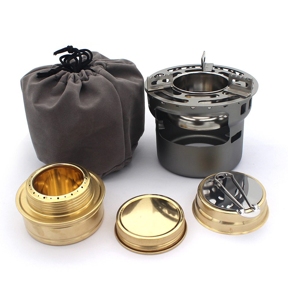 Portable Stove Burner With Windproof Design For Backpacking & Hiking green