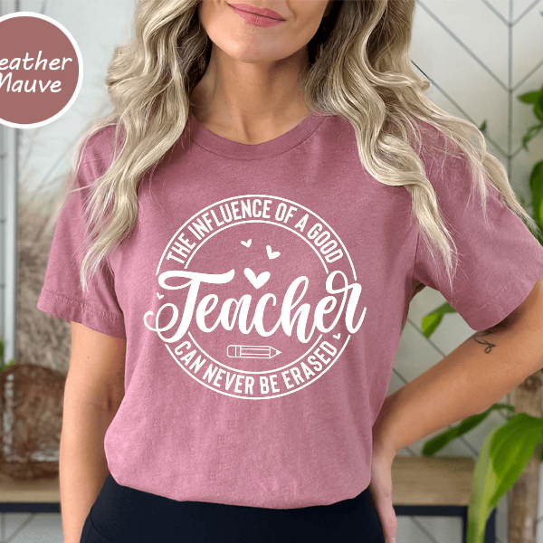 Inspirational Teacher Quote Shirt The Influence Of A Good Teacher Appreciation Tee grey 2xl t Shirt