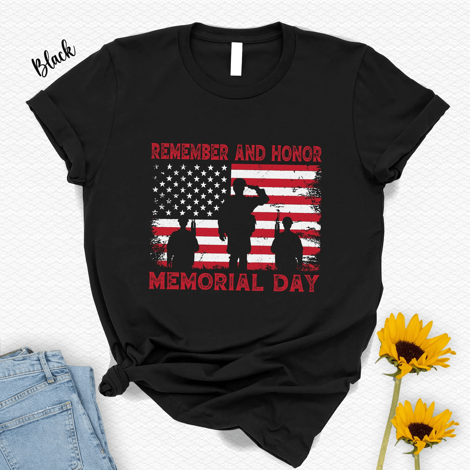 Memorial Day American Flag Shirt Remember Honor Memorial Day Shirt Patriotic USA Tee black m sweatshirt