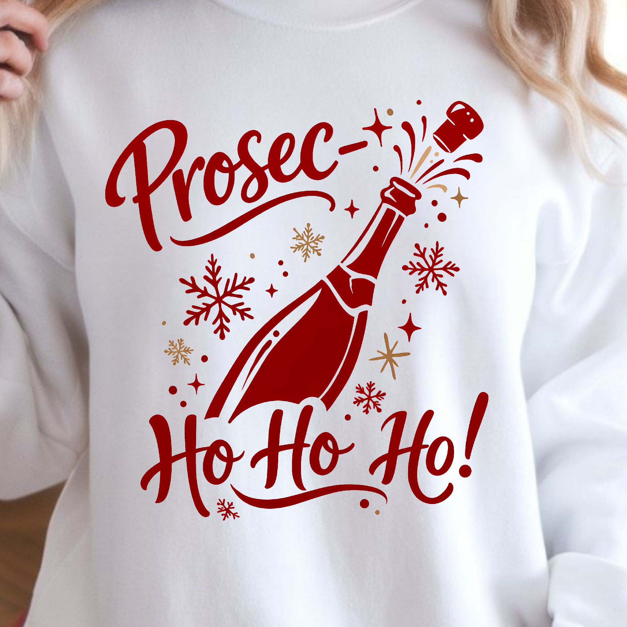 Prosec Ho Ho Ho! Shirt, Funny Christmas T Shirt, Holiday Prosecco Tee black s sweatshirt