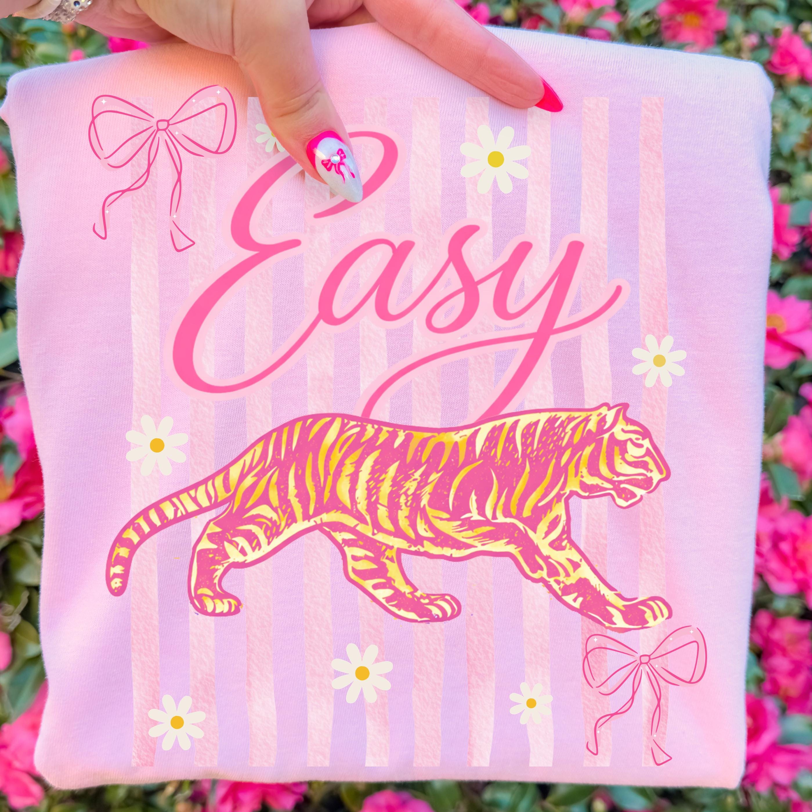 Easy Tiger T Shirt Preppy Coquette Striped Graphic Tee red s t Shirt