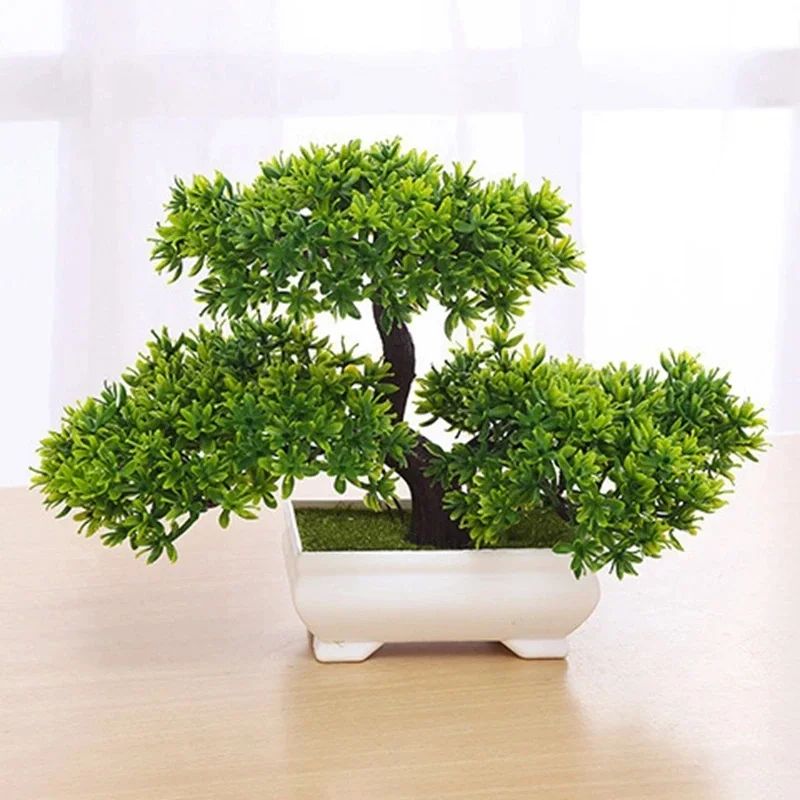 Artificial Bonsai Plant Realistic Green Table Decor For Home Office Artificial Bonsai Plant Realistic Green Table Decor For Home Office